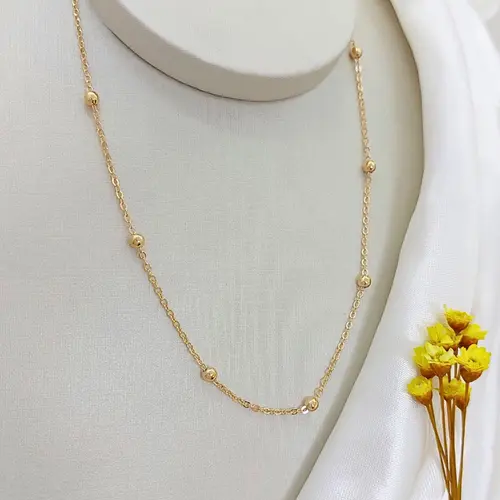 CHOKER ESFERAS DE OURO BANHADO A OURO 18K