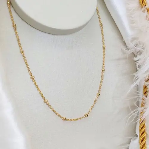 CHOKER PONTO DE OURO BANHADA A OURO 18K 38CM.