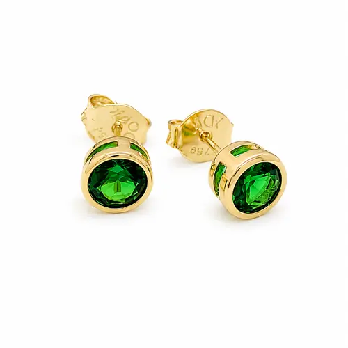 BRINCO CAIXA VERDE BANHADO A OURO 18K