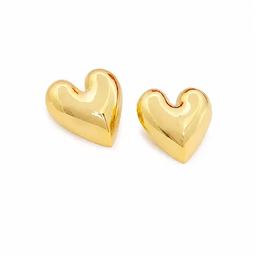 BRINCO CORAÇÃO LISO MAJESTOSO BANHADO A OURO 18K