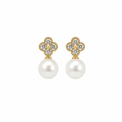 BRINCO FLOR DE PÉTALA BANHADO A OURO 18K