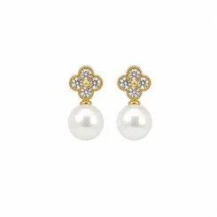 BRINCO FLOR DE PÉTALA BANHADO A OURO 18K