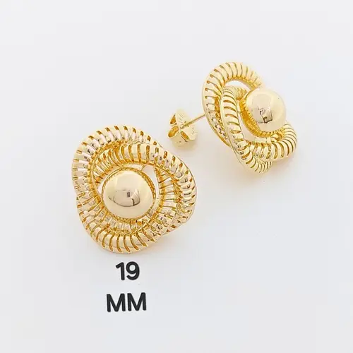 Brinco Texturizado Banhado a Ouro 18K