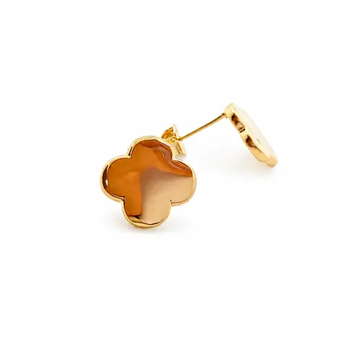 BRINCO TREVO LISO BANHADO A OURO 18K