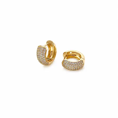 ARGOLA M PAVÊ ELEGANCE BANHADA A OURO 18K
