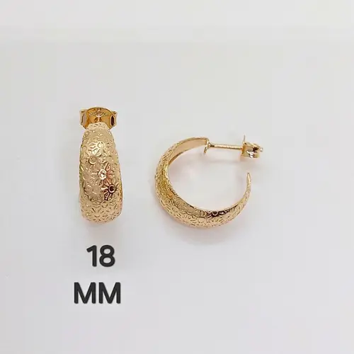Argola Floratta Banhado a Ouro 18K