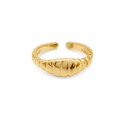 ANEL AJUSTAVEL TEXTURIZADO BANHADO A OURO 18K