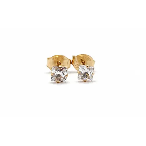 BRINCO PONTO DE LUZ QUADRADO BANHADO A OURO 18K