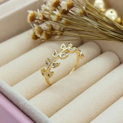 Anel Ramo de Luz Banhado a Ouro 18K