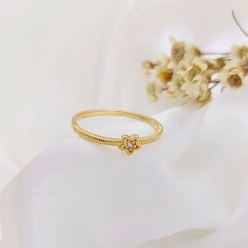 Anel Flor do Dia Banhado a Ouro 18K