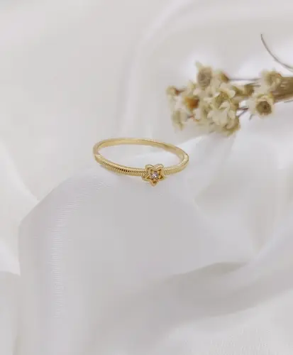 Anel Flor do Dia Banhado a Ouro 18K