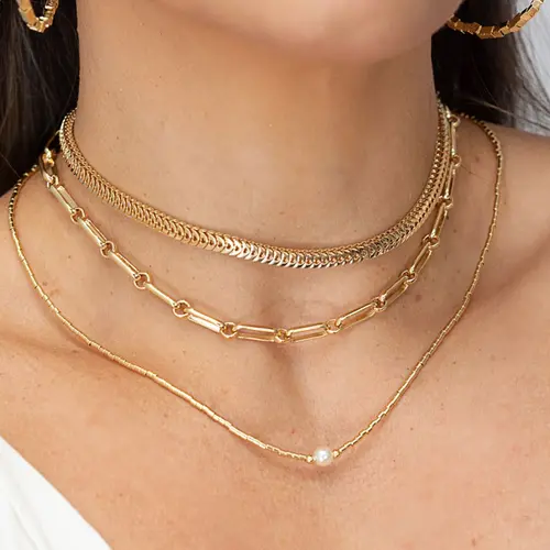 CHOKER ELOS MODERNO BANHADA A OURO 18K