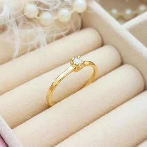 Anel Promessa Banhado a Ouro 18K