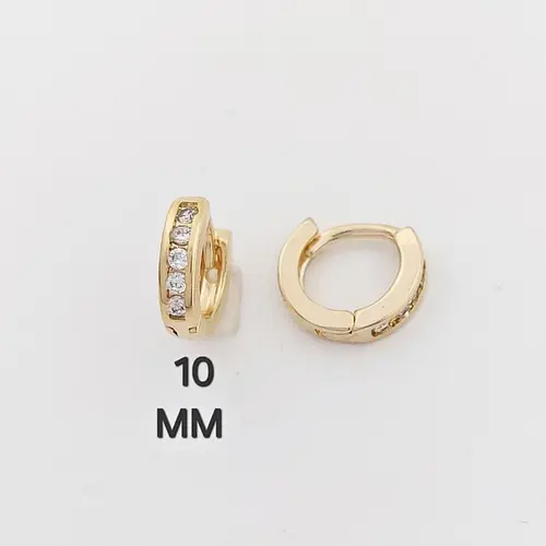Brinco Argola Clássica com Zircônias Banhado a Ouro 18K