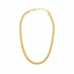 CHOKER CORRENTE ESCAMADA BANHADA A OURO 18K