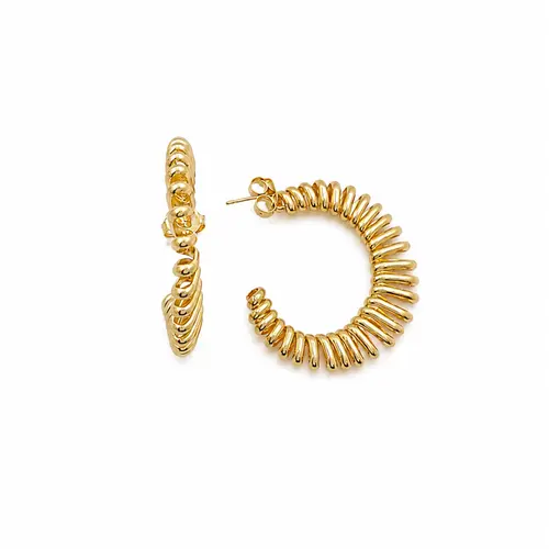 ARGOLA TEXTURIZADA GOTAS BANHADA A OURO 18K