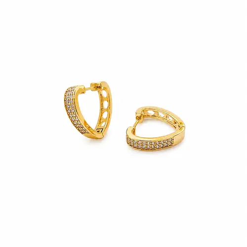 ARGOLA CAPRI CRAVEJADA BANHADA A OURO 18K