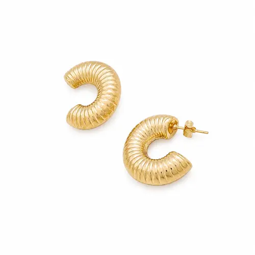 BRINCO ARGOLAS DE LUXO BANHADAS A OURO 18K
