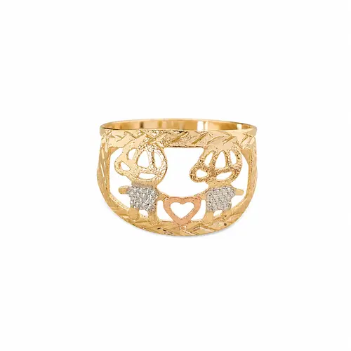 ANEL FILHOS 14 BANHADO A OURO 18K