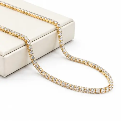 CHOKER CRYSTAL ROYALE BANHADO A OURO 18K