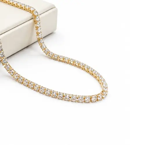 CHOKER CRYSTAL ROYALE BANHADO A OURO 18K