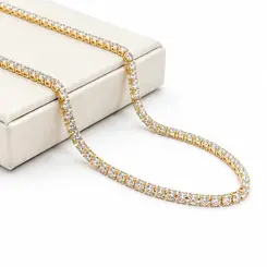 CHOKER CRYSTAL ROYALE BANHADO A OURO 18K