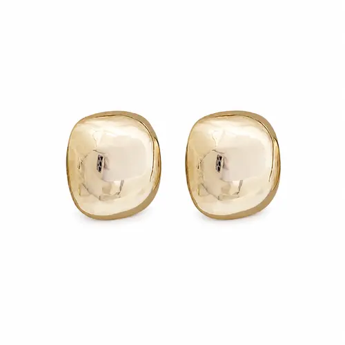 BRINCO QUADRADO ONDULADO BANHADO A OURO 18K