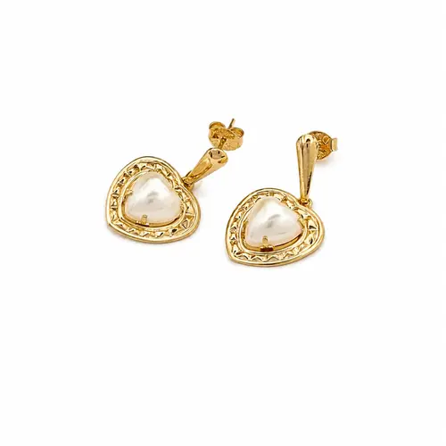BRINCO CORAÇÃO DE PÉROLA BANHADO A OURO 18K