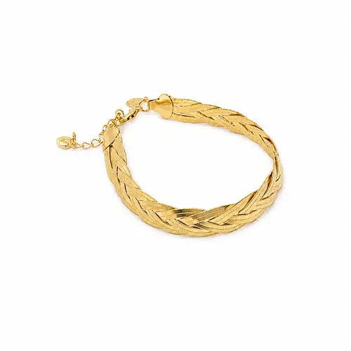 PULSEIRA TRANÇADA BANHADA A OURO 18K