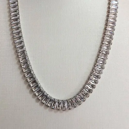 Colar Choker Riviera Banhada a Ouro Branco