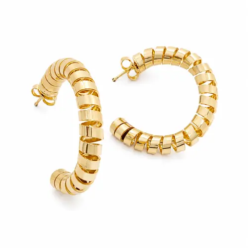 ARGOLA SEGMENTADA LUZ BANHADA A OURO 18K
