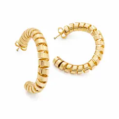 ARGOLA SEGMENTADA LUZ BANHADA A OURO 18K