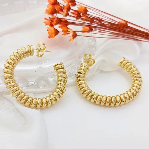 ARGOLA MAXI BANHADA A OURO 18K