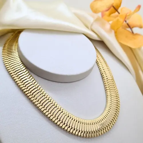 CHOKER LUXO IMPERIAL BANHADA A OURO 18K
