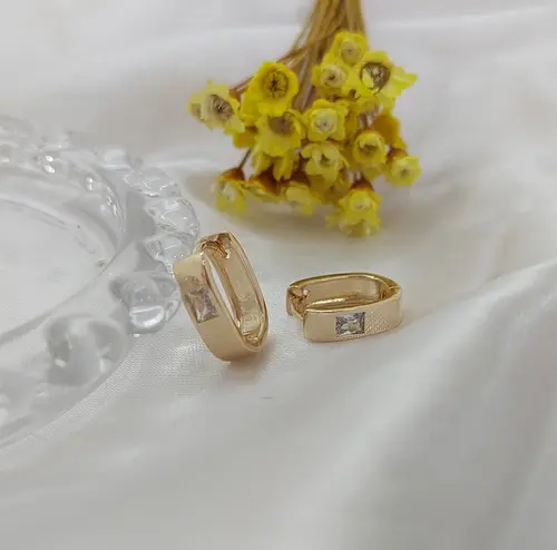 Brinco Argola Square Fosca Banhado a Ouro 18K