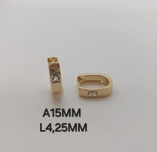 Brinco Argola Square Fosca Banhado a Ouro 18K