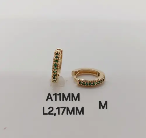 Brinco Argola Verde Aurora Banhado a Ouro 18K