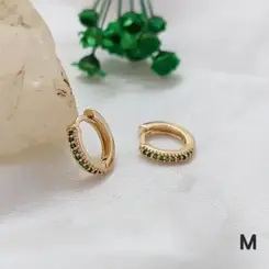Brinco Argola Verde Aurora Banhado a Ouro 18K