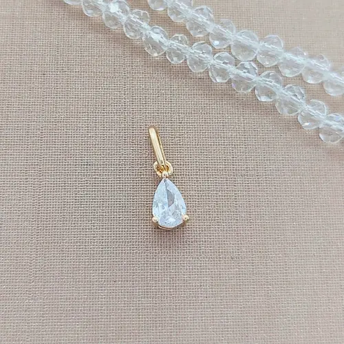PINGENTE CRYSTAL DOT BANHADO A OURO 18K