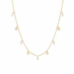 CHOKER PEARL DROPS BANHADA A OURO 18K