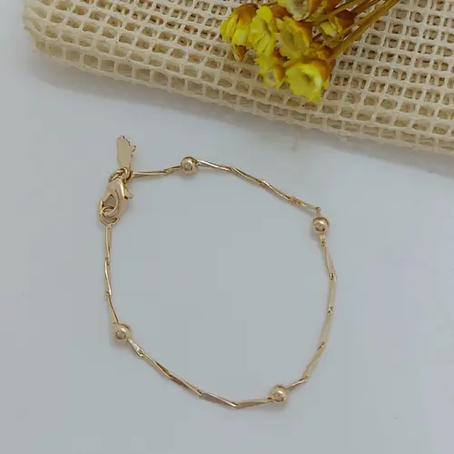 PULSEIRA ELOS DOURADOS BANHADA A OURO 18K