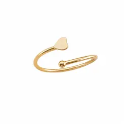 ANEL OPEN LOVE BANHADO A OURO 18K