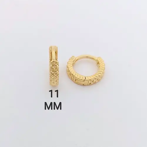 Argola Texturizada Banhado a Ouro 18K