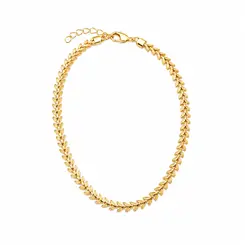 CHOKER FOLHA SOLARIS BANHADA A OURO 10K