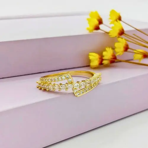 ANEL IMPACTO DOURADO BANHADO A OURO 18K