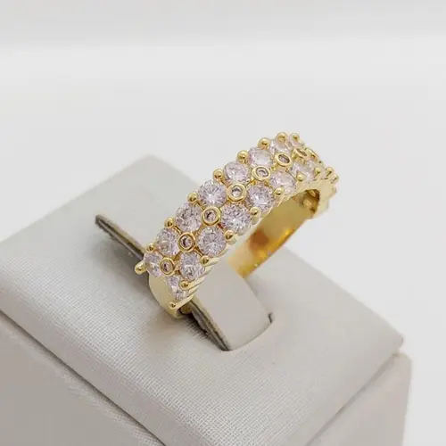 ANEL CRISTAL AURORA BANHADO A OURO 18K