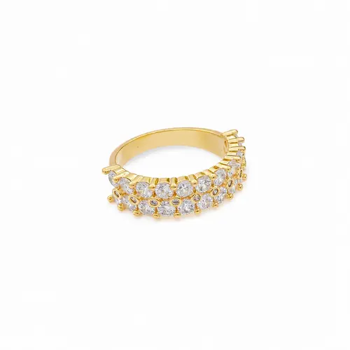 ANEL CRISTAL AURORA BANHADO A OURO 18K