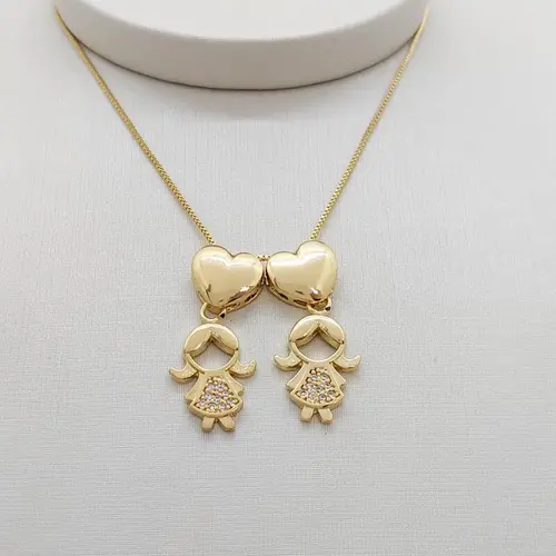 COLAR  FILHOS 2 BANHADO A OURO 18K