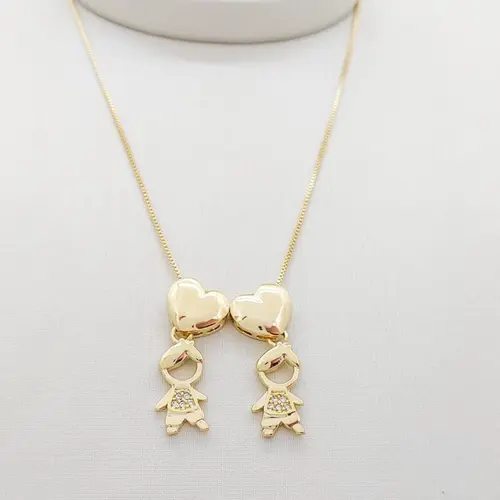 COLAR  FILHOS 2 BANHADO A OURO 18K
