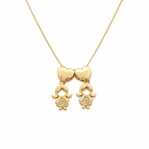 COLAR  FILHOS 2 BANHADO A OURO 18K